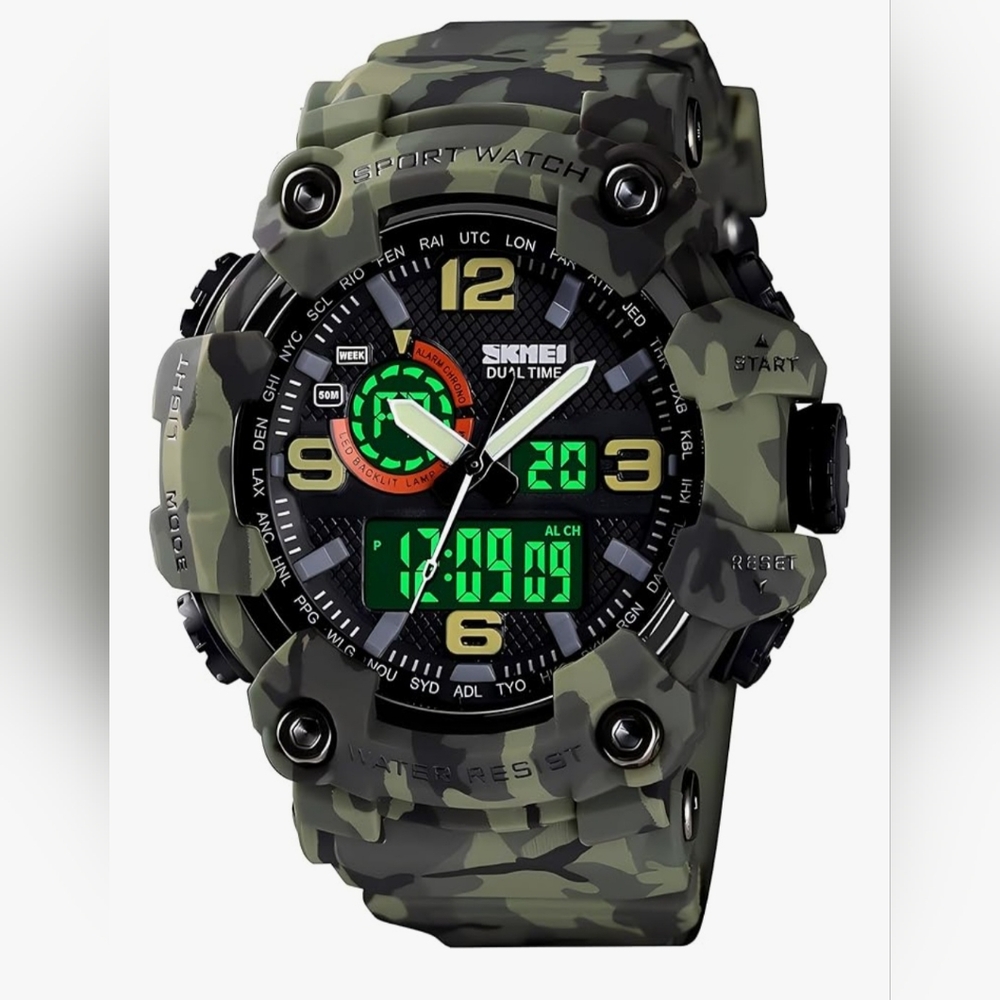 Men's Tacrical S-Shock 5 ATM Large Dial, Outdoor Sports  Waterproof Watch